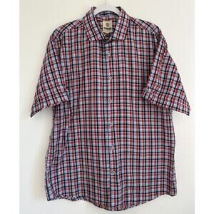 Vintage Trend Men’s Button Down Red Plaid Size XL